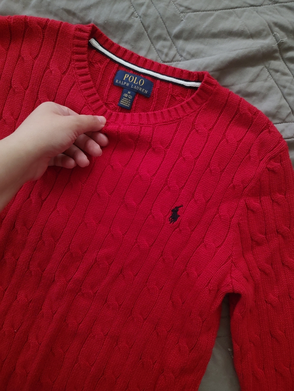 Classic Cabled Cotton Polo Sweater